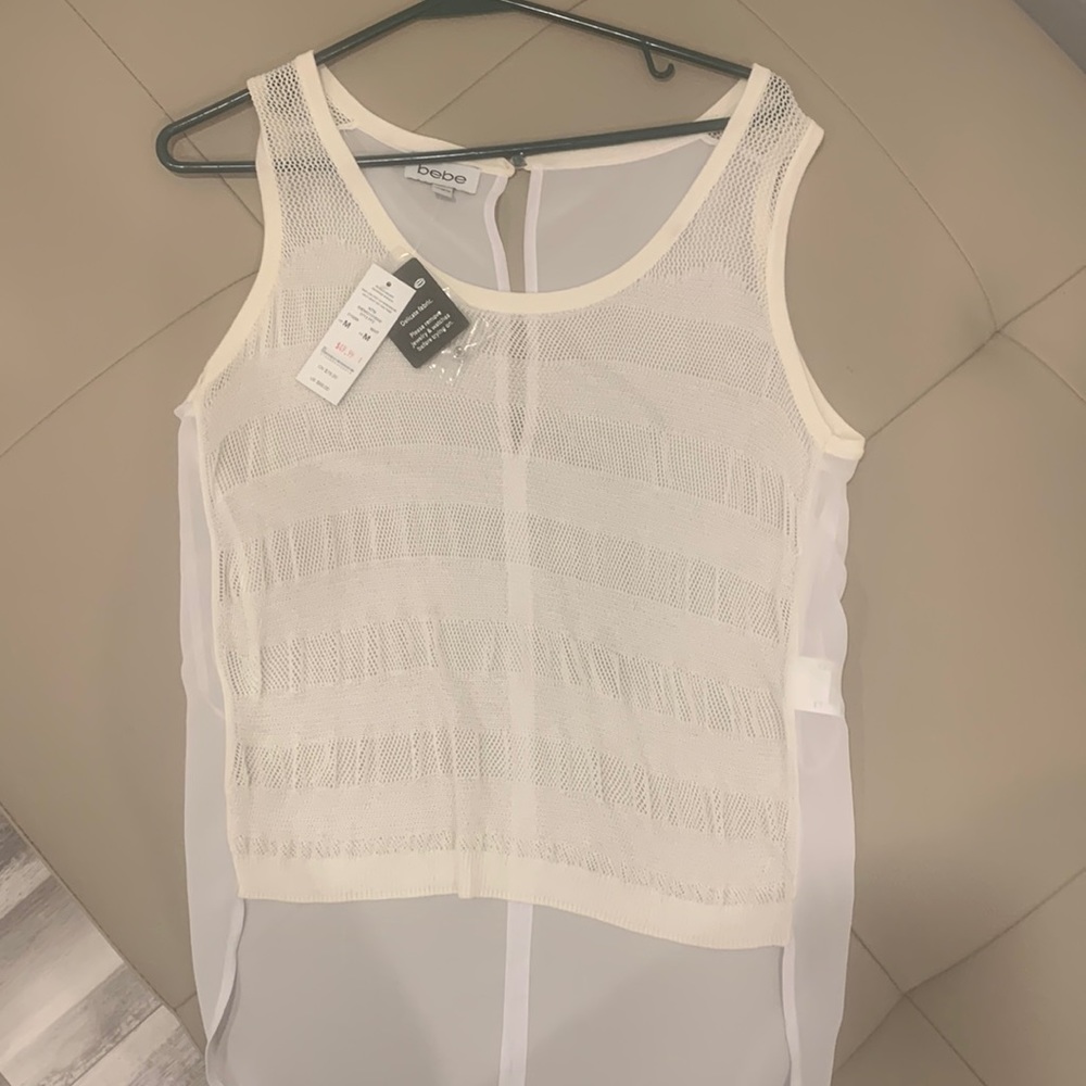 Sheer Bebe tank, new with tags.
